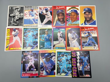 Lot of (16) Assorted Bo Jackson Baseball Cards W/ 1990 Score Shoulder Pads #697