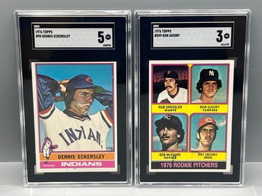 1976 Topps Dennis Eckersley RC #98 SGC EX 5 & 1976 Topps Ron Guidry RC #599 SGC VG 3