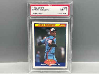 1989 Score Randy Johnson RC #645 PSA Mint 9