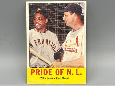 1963 Topps Pride of The N.L. Willie Mays & Stan Musial #138