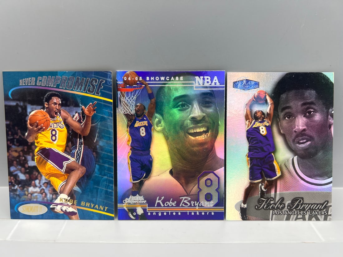 Lot of (3) Assorted Kobe Bryant Basketball Cards - Varying Conditions (1 of 2)
