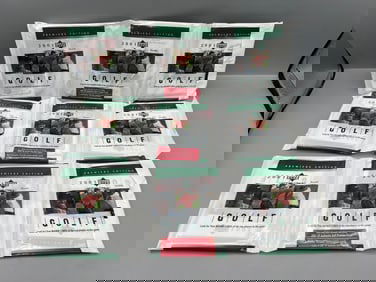 Lot of (3) 2001 Upper Deck Golf Unopened Pack Rack Packs - Possible Tiger Woods RCs and Autos