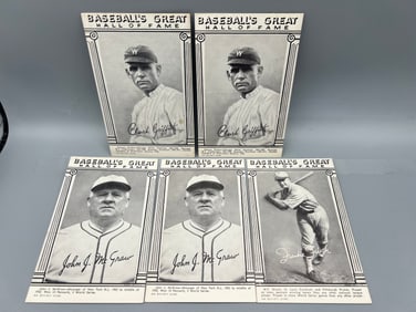 Lot of (5) 1974 Exhibits Baseball Reprint Cards - Varying Conditions