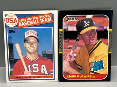1985 Topps Mark McGwire Team USA RC #401 & 1987 Donruss Mark McGwire RC #46