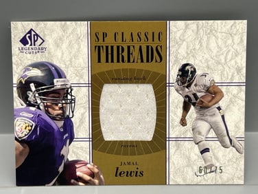 2002 Upper Deck SP Legendary Cuts Jamal Lewis Classic Threads Game Used Jersey Relic #/75