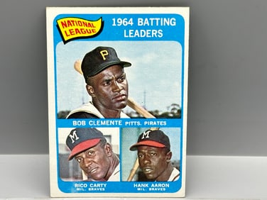 1965 Topps NL Batting Leaders #2 - Roberto Clemente, Hank Aaron