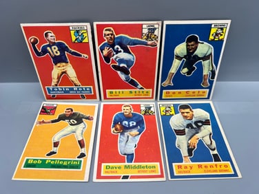 Lot of (6) 1956 Topps Football Cards - Varying Conditions - #55, #56, #57, #64, #68, & #69
