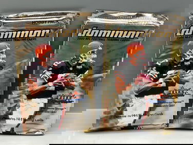 Lot of (2) 2000 Dominion Football Sealed Hobby Packs - Possible Tom Brady RC