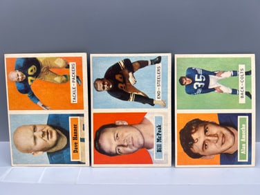 Lot of (3) 1957 Topps Football Cards - Varying Conditions - #21, #51, & #53