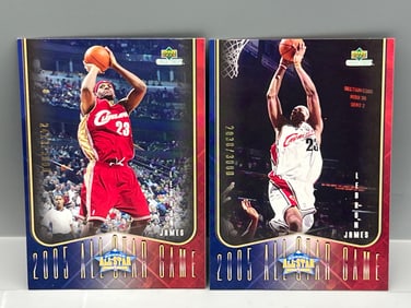 Lot of (2) 2005 Upper Deck Collectibles LeBron James All Star Game Insert #/3,000