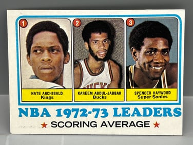 1973-74 Topps Scoring Avg. Leaders Archibald/Abdul Jabbar/Haywood #154