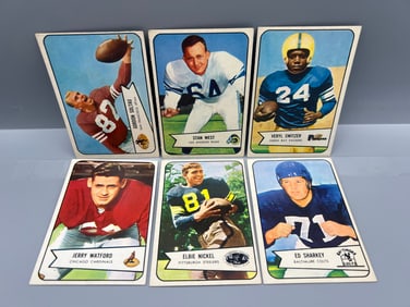 Lot of (6) 1954 Bowman Football Cards - Varying Conditions - #101, #103, #105, #107, #108, & #109