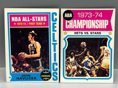 1974-75 Topps John Havlicek All Star #100 & Nets Vs. Stars Championship W/ Julius Erving #249