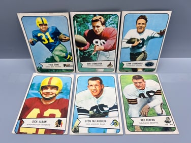 Lot of (6) 1954 Bowman Football Cards - Varying Conditions - #46, #48, #49, #51, #56, & #64