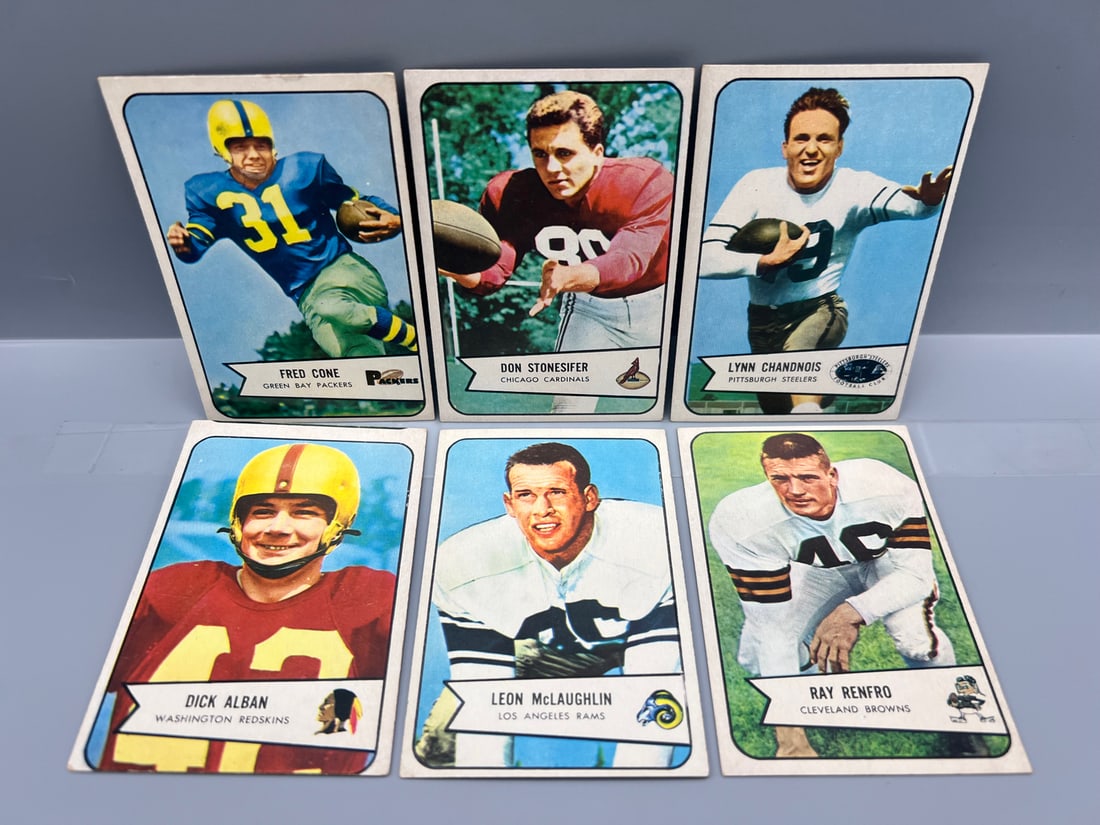 Lot of (6) 1954 Bowman Football Cards - Varying Conditions - #46, #48, #49, #51, #56, & #64 (1 of 2)