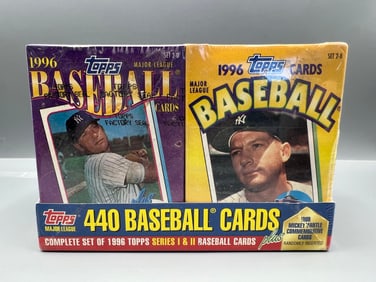 1996 Topps Series 1 & Series 2 Baseball Sealed Set in Limited Edition Mickey Mantle Cereal Boxes