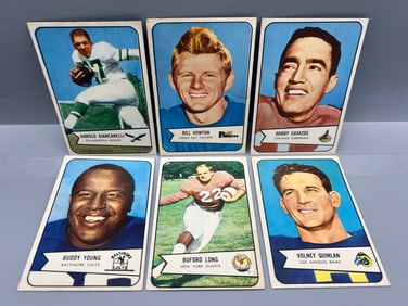 Lot of (6) 1954 Bowman Football Cards - Varying Conditions - #33, #34, #36, #38, #43, & #44