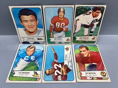 Lot of (6) 1954 Bowman Football Cards - Varying Conditions - #22, #24, #28, #29, #30, & #31