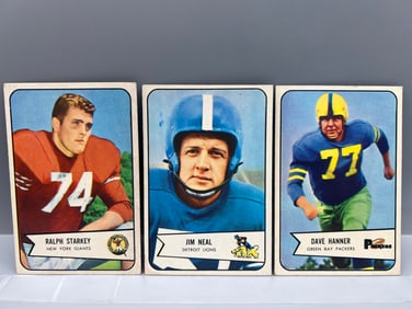 Lot of (3) 1954 Bowman Football SP Rookie Cards - Varying Conditions - #67, #75, & #88