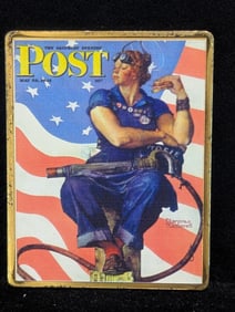 Saturday Evening Post Gold Plated Silver Bar, 1 Troy oz .999 Fine