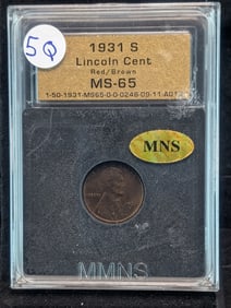 1931-S Certified MS 65 Red Brown
