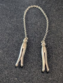 Edwardian Era .925 Baby Bib Clips, Clothes Pin Design. 6.4 grams