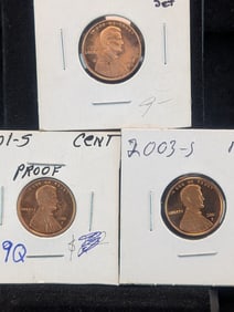2001-S, 03-S, 08-S Proof Cents