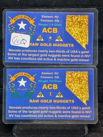 2- Quarter Grains of Gold, Certified