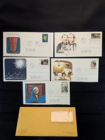 Assortment Of 5 1976 First Day Covers With A Variety Of Themes: Christmas, United Nations, Heroes.