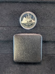 1987 Detroit de Davis Strait Canada 50% Silver Dollar