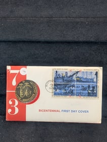 1973 Boston Tea Party Bicentennial First Day Cover w/Coin