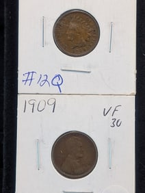 1909 Indian Head Cent, 1909 Lincoln Wheat Cent