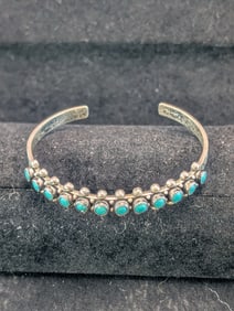 Sterling and Turquoise Bracelet, 13.7 Grams
