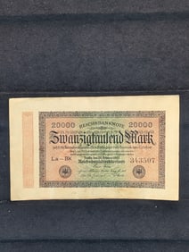 1923 German 20,000 Mark Bank Note