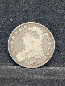 1829 United States Capped Bust Half Dollar. Vintage Type Coin.