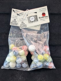 Two Bags Marble King Marbles, Milk Glass