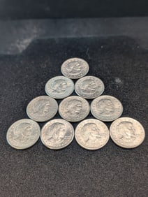 Seven 1979-P, One 1979-D, & Two 1979-S Susan B. Anthony Dollars. Filled "S".