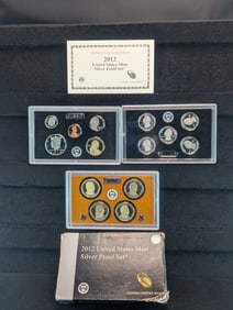 2012-S United States SILVER 14-Coin Proof Set With Original Gov't Packaging & COA. Grey Sheet Bid
