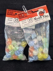 Two Bags Marble King Marbles, Clear Glass
