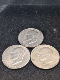Three 1971-P Eisenhower Dollars