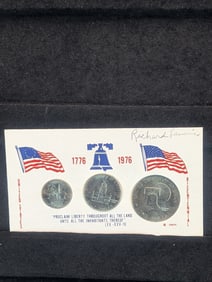 1976 U.S. Three Coin Bicentennial Set- Kennedy Half Dollar, Eisenhower Dollar & Washington Quarter