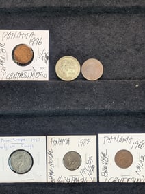 6-World Coins, (Panama, Belgium Congo, & Luxembourg-Only 2 & 5 Million Minted),