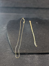 Two 14kt Gold Italy Broken Chains. 2.8 grams.