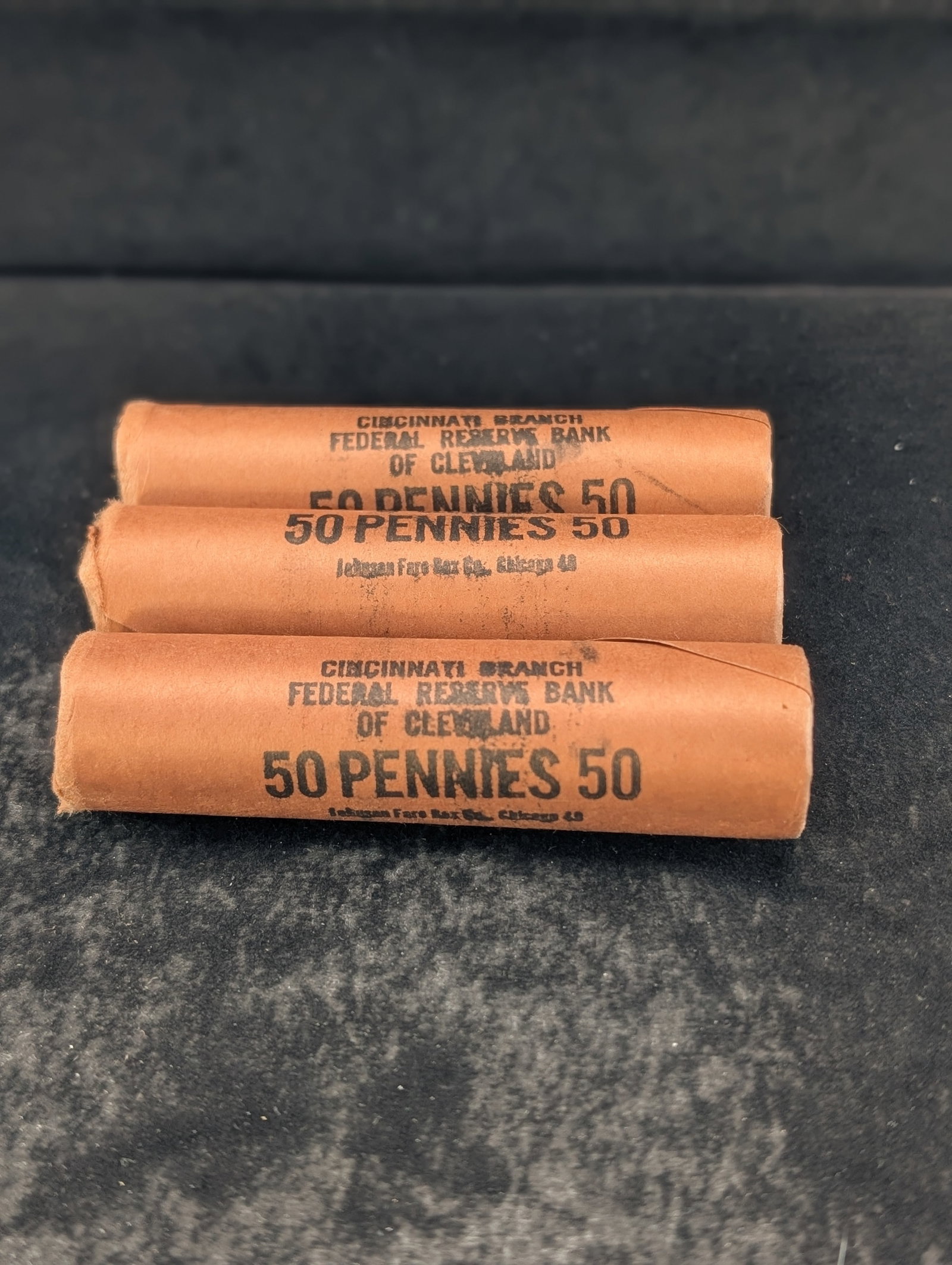 Three 1960-P Brilliant Uncirculated Unopened Federal Reserve Bank Lincoln Head Cent Rolls. 3 Rolls.: Three 1960-P Brilliant Uncirculated Unopened Federal Reserve Bank Lincoln Head Cent Rolls. 3 Rolls.