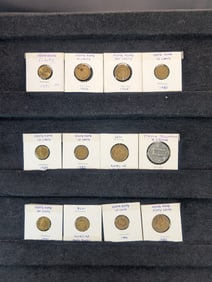 12-World Coins, (Southeast Asia & French Polynesia), In 2x2 Holders!