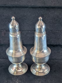 Weighted Sterling Silver Shakers, 319 Grams Including Glass Inserts