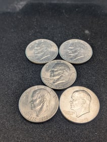 Five 1976-P Eisenhower Dollars