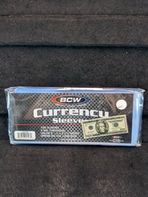 100 BCW Currency Sleeves, New/Sealed