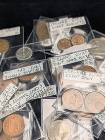 29-Irish Coins, (Some AU-UNC), In 2x2 Flips!