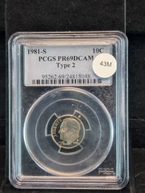 1981-S Roosevelt Dime PR 69 DCAM Type 2 By PCGS